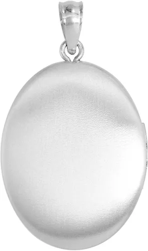 Vista 4 de Plata de Ley Collar con camafeo Oval Scroll etcing con 2corazones 1132inch