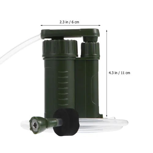 Vista 8 de Filtro de agua portátil Purificador de supervivencia al aire libre Emergencia Senderismo Camping Dispositivo de filtración de agua para viajes