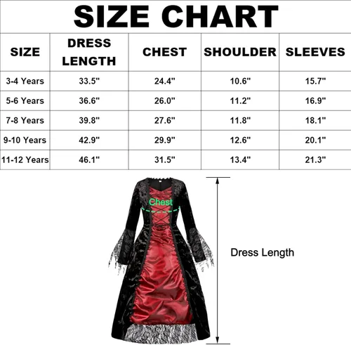 Vista 6 de jiobabe Disfraz de vampiro para niñas, disfraz de Halloween para cosplay