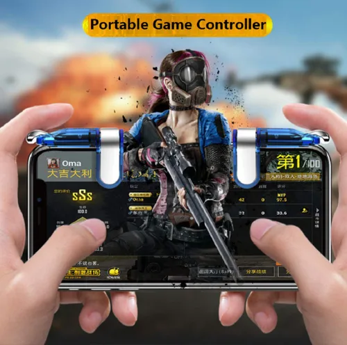 Vista 6 de ZIYUMR PUBG Mobile Game Controller, Shooting Assist Button, Mobile Trigger, Mobile Game Joystick L1R1 for 4-6.5 inch Android and Other Smart Phone