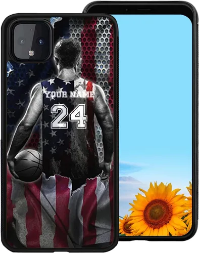 Vista 5 de Funda de goma personalizada con nombre del jugador de baloncesto con nombre de la bandera de Estados Unidos para iPhone 16, 15, 14, 11, 12, 13, XR