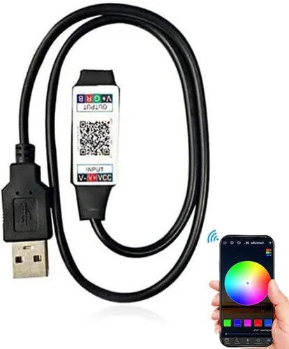 Vista 2 de Controlador Bluetooth RGB para tira LED mini USB 1M 5V controlador Bluetooth Android Led cinta 2835 5050 COB RGB control