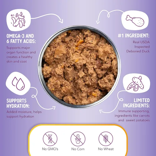 Vista 6 de Health Extension Duck Entrée - Alimento húmedo para perros, sin granos, 12.5 onzas, receta rica en proteínas, soporte de hidratación, ideal
