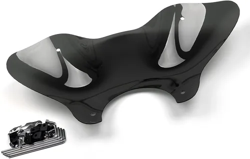 Vista 2 de PSLER Parabrisas Cruiser de 7/8" con kit de montaje para motocicleta universal (negro)