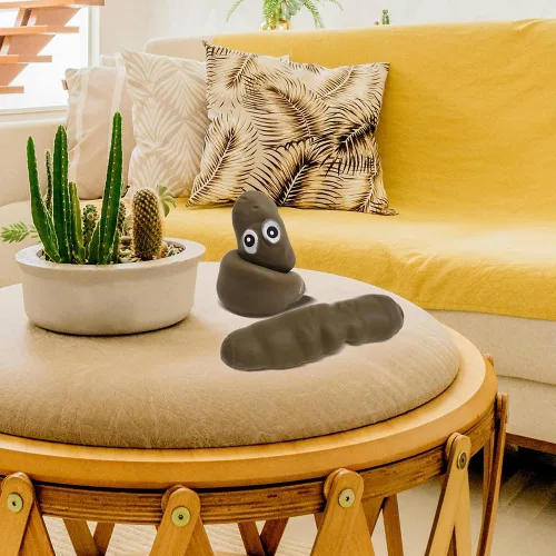 Vista 5 de Paquete de 2 juguetes sensoriales novedosos en forma de caca, juguete elástico para aliviar el estrés, broma de caca para niños y adultos, juguete