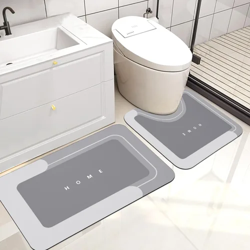 Vista 33 de Housego Tapete mágico de baño absorbente, alfombra de secado rápido, tapete mágico de baño antideslizante, alfombra de piso con respaldo de goma