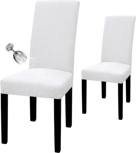Vista 79 de Easy-Going - Juego de 2 fundas para sillas de comedor 100% impermeables, de tela Jacquard elástica, fundas protectoras removibles y lavables