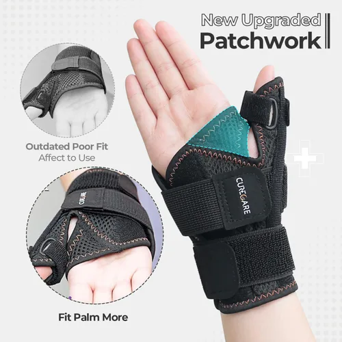 Vista 7 de CURECARE Nueva Férula de Pulgar Actualizada para Mujeres y Hombres, Férula de Pulgar Reversible para el Síndrome del Pulgar Gatillo para Soporte