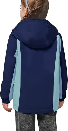 Vista 8 de Chaqueta de esquí impermeable para niñas, chaqueta de snowboard para exteriores, resistente al viento, con forro polar, abrigo de nieve cálido