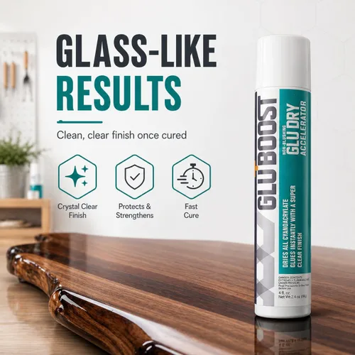 Vista 8 de GluBoost Spray acelerador de CA seco con pegamento que no se ruboriza, acabado súper transparente, seca todo el pegamento de cianoacrilato al