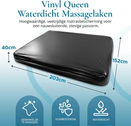 Vista 2 de Protector de colchón de vinilo impermeable Queen 60x80 pulgadas