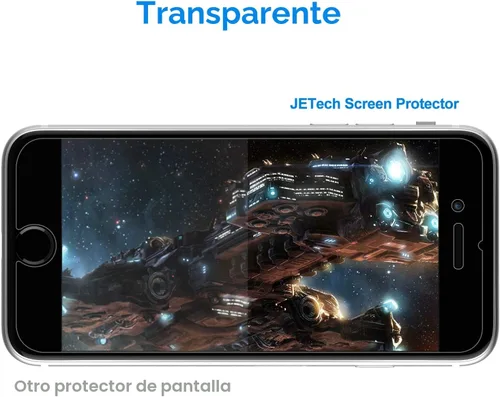 Vista 6 de JETech Protector de pantalla para iPhone SE 3/2 (edición 2022/2020), 4.7 pulgadas, película de vidrio templado, paquete de 3