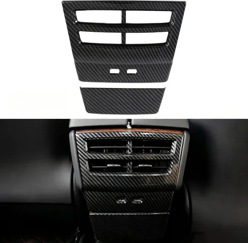 Vista 7 de OUBOLUN - Consola central de fibra de carbono ABS para Tesla Model S X 2014