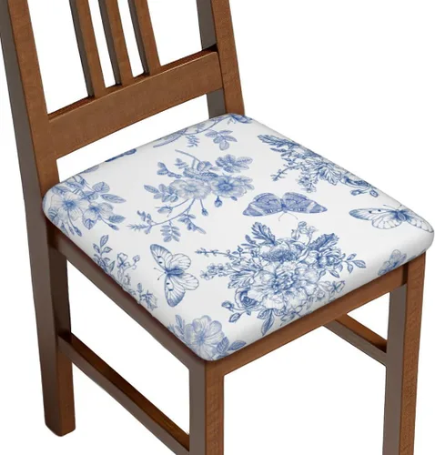Vista 21 de Juego de 4 fundas de asiento para sillas de comedor, fundas de asiento elásticas modernas de mediados de siglo de los años 50, fundas de cojín