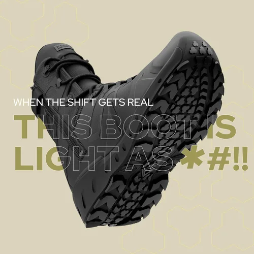 Vista 3 de First Tactical Botas AERO-TAC con cremallera lateral para hombre de 8" Negro