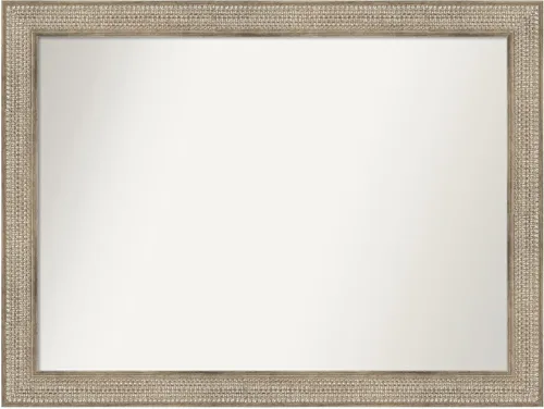 Vista 403 de Amanti Art Espejo de baño plateado para sobre fregadero, 26 x 26 pulgadas, espejo cuadrado de níquel pulido, marco de madera tradicional mediano, se