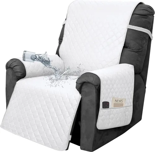Vista 36 de Easy-Going Funda impermeable para sofá biplaza reclinable con bolsillo, funda de sofá reversible de 1 pieza para sillón reclinable de 2 asientos