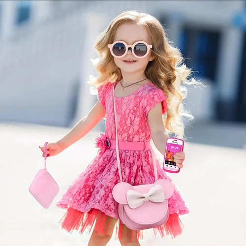 Vista 6 de Bolso de niña para juego de simulación con juguetes de maquillaje, juguetes de bolso para niñas pequeñas de 3, 4, 5, 6, 7 años de regalo, bolso