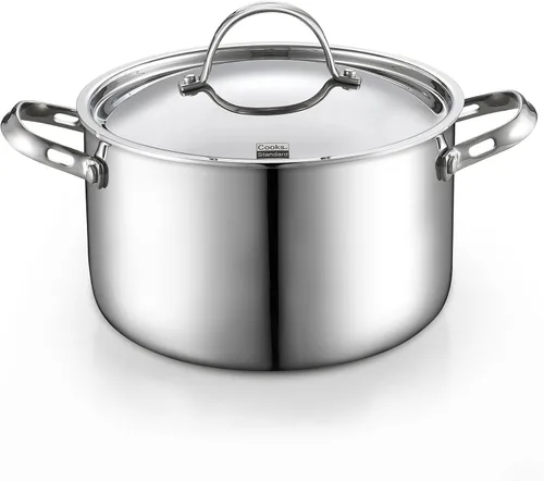 Vista 8 de Cooks Standard Olla para Caldo de Acero Inoxidable Multi-Capa, Olla Holandesa de 7 Cuartos para Cocinar Pasta y Enlatado con Tapa, Olla Profunda