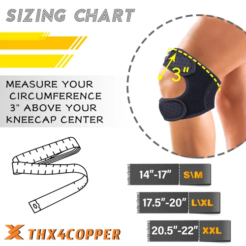 Vista 2 de THX4COPPER Rodillera de Rótula de Compresión Doble Ajustable para Alivio del Dolor, Soporte de Correa de Rodilla para Correr, Saltador, Ejercicio