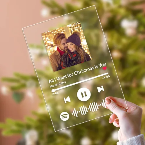Vista 3 de Placa personalizada de Spotify con fotos personalizadas, regalos con fotos para novio, novia, placa de música personalizada de Spotify con regalos