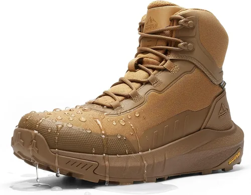 Vista 9 de NORTIV 8 Botas de senderismo tácticas impermeables para hombre Negro