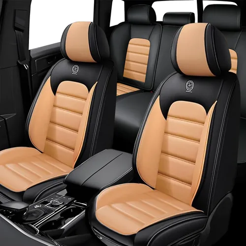 Vista 20 de 5 fundas de asiento para Mazda2 2011-2023, fundas de asiento de automóvil de cuero, impermeables, suaves, cómodas fundas de asiento de automóvil