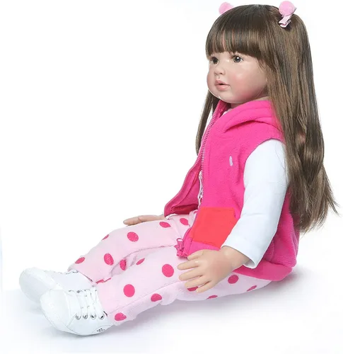 Vista 5 de iCradle Angelbaby Muñecas Reborn de 24 pulgadas de bebé recién nacido, gemelos, niños y niñas, muñecas de silicona suave de la vida real para niños