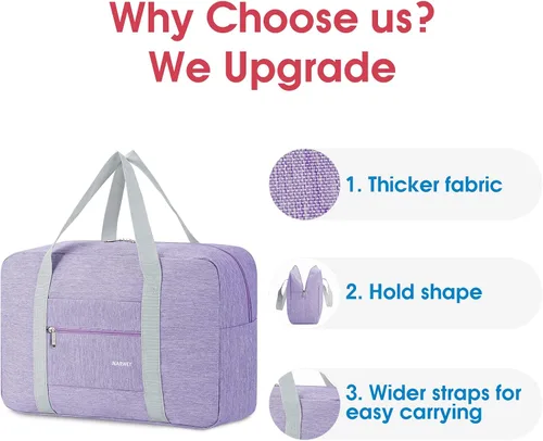 Vista 4 de For Spirit Airlines - Bolsa de viaje plegable para llevar en el equipaje, bolsa deportiva de fin de semana durante la noche para mujeres y niñas