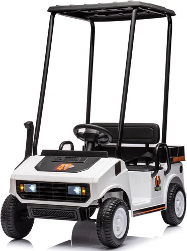 Vista 8 de Carrito de golf de 12 V para niños y niñas de 2 plazas, juguetes eléctricos, color negro