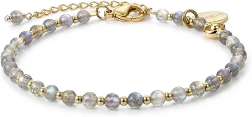 Vista 36 de Morchic 3mm Natural Gemstone Beaded Bracelet for Women, Dainty Tiny Charm Jewelry, Adjustable 7.1-8.6" Ideal Birthday Holiday Gift