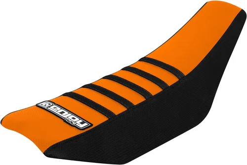Vista 7 de Enjoy Mfg Funda de asiento compatible con KTM SX65 SX 65 2002-2008 - All Black/Black RIbs #81