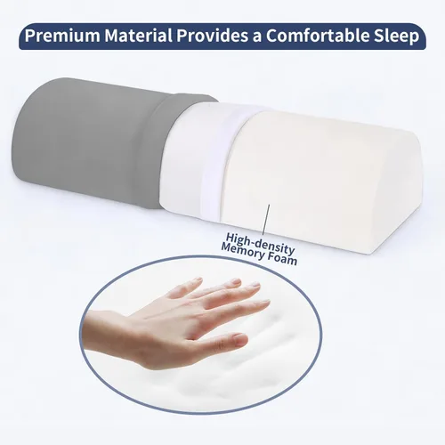 Vista 7 de Almohada de rodilla para dormir de espalda, almohada para elevación de piernas, almohada de espuma viscoelástica debajo de la rodilla para dormir