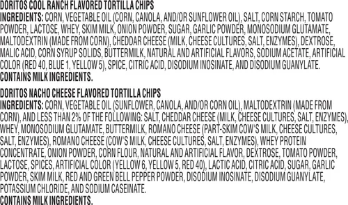 Vista 3 de Frito-Lay Doritos Mix Paquete variado, queso nacho y rancho fresco, bolsas de 1 oz (paquete de 10)