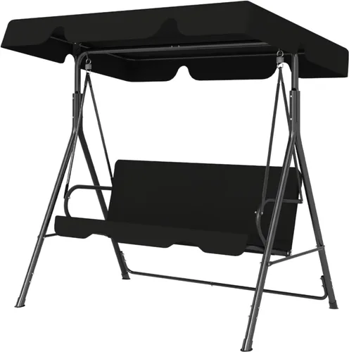Vista 10 de Murago - Silla de columpio para patio al aire libre con dosel ajustable, columpio para patio al aire libre con soporte resistente para 3 personas