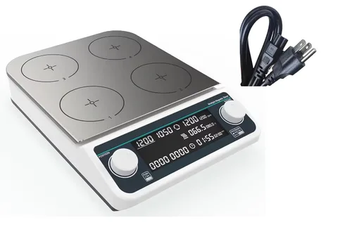 Vista 2 de 4 Positions Heating Magnetic Stirrer with Heating 4-Point Magnetic Stirrer Max Stirring Volume 4 * 500 ML RPM 50-1200 RPM Timing and Locking Function
