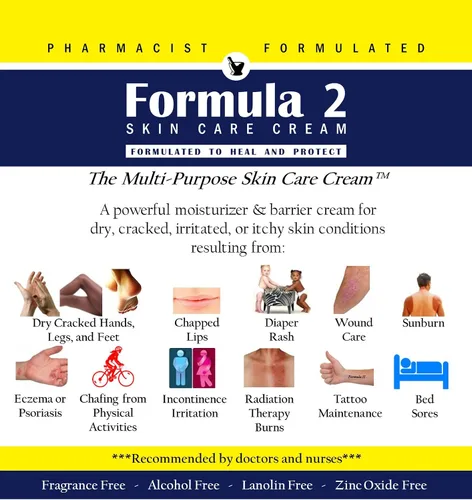 Vista 2 de Formula 2 Skin Care Crema - 8 oz. frasco formulado por farmacéuticos crema hidratante y crema de barrera
