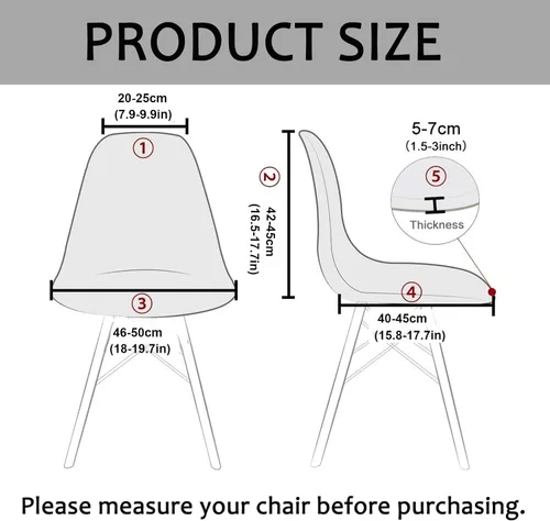 Vista 2 de HAOYONG Fundas para silla de comedor modernas de mediados de siglo, funda estampada para silla sin brazos, fundas elásticas para cocina, oficina