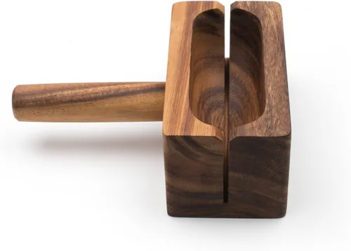 Vista 2 de Ironwood Gourmet 28330 Local 338 Bagel Miter, Madera de acacia, 7 x 5.5 x 2.5 pulgadas
