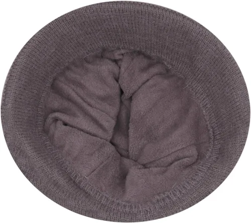 Vista 29 de C-US - Gorro de punto cálido para mujer, con visera de ganchillo con acento de flores