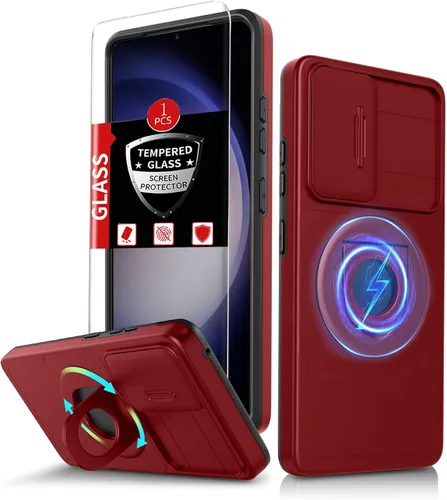 Vista 40 de Funda para Samsung Galaxy S21 FE con 2 protectores de pantalla de vidrio templado, funda con función atril para Samsung Galaxy S21FE con cubierta