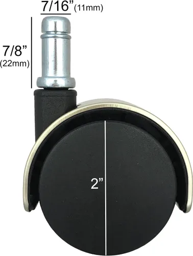Vista 2 de Ruedas de repuesto para silla de oficina de 2 pulgadas de latón cepillado antiguo - Juego de 5 - S5306
