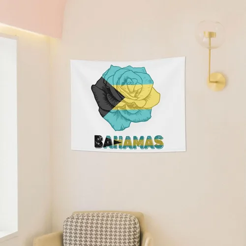 Vista 3 de Póster de tapiz con diseño de bandera de las Bahamas de 29 x 37 pulgadas, decoración del hogar, para colgar en la pared, decoración de fondo