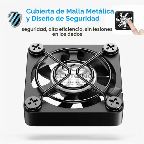 Vista 7 de ELUTENG Ventilador USB dual de 1.575 in con 3 velocidades ajustables 5 V