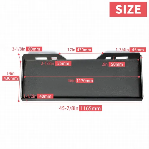 Vista 3 de Placa de montaje para minicargadora de 1/2" con enganche rápido, placa de cargadora compatible con Bobcat Kubota, con garantía de un año