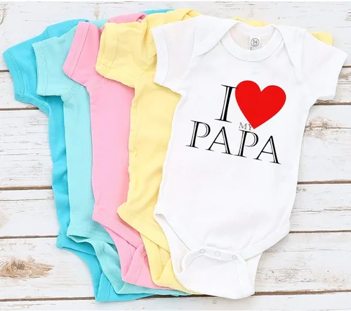 Vista 6 de I Love My Papa Lindo Grandpa Baby Body recién nacido Baby Shower Mameluco regalo