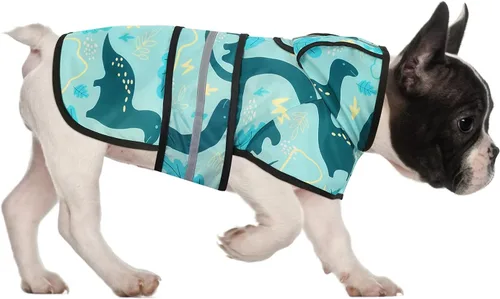 Vista 35 de HDE - Impermeable protector con capucha para perros y cachorros, tallas de la S a la XL (diseño de patos de goma, talla S)