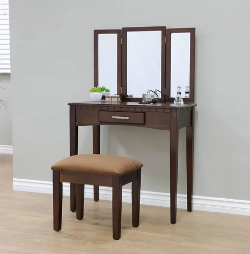 Vista 6 de Mueble tocador Frenchi Home Furnishing, Cereza, Blanco