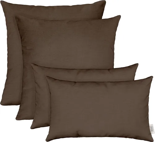 Vista 51 de RSH DECOR: Sunbrella Juego de 4 almohadas lumbares y cuadradas 20 x 12 pulgadas y 17 x 17 pulgadas Tela resistente al agua y a la decoloración