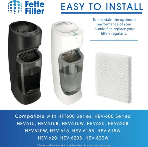 Vista 3 de Fette Filter - Filtro T Humidificador Absorción Filtros Compatible con Honeywell HFT600T HFT600PDQ para Honeywell Tower Humidifier HEV615 Series &
